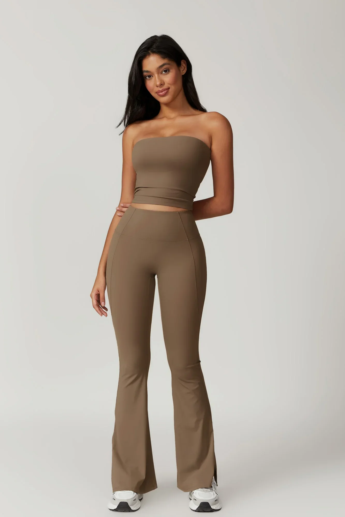 Allison Flare Leggings - Latte (FINAL SALE) - Image 4