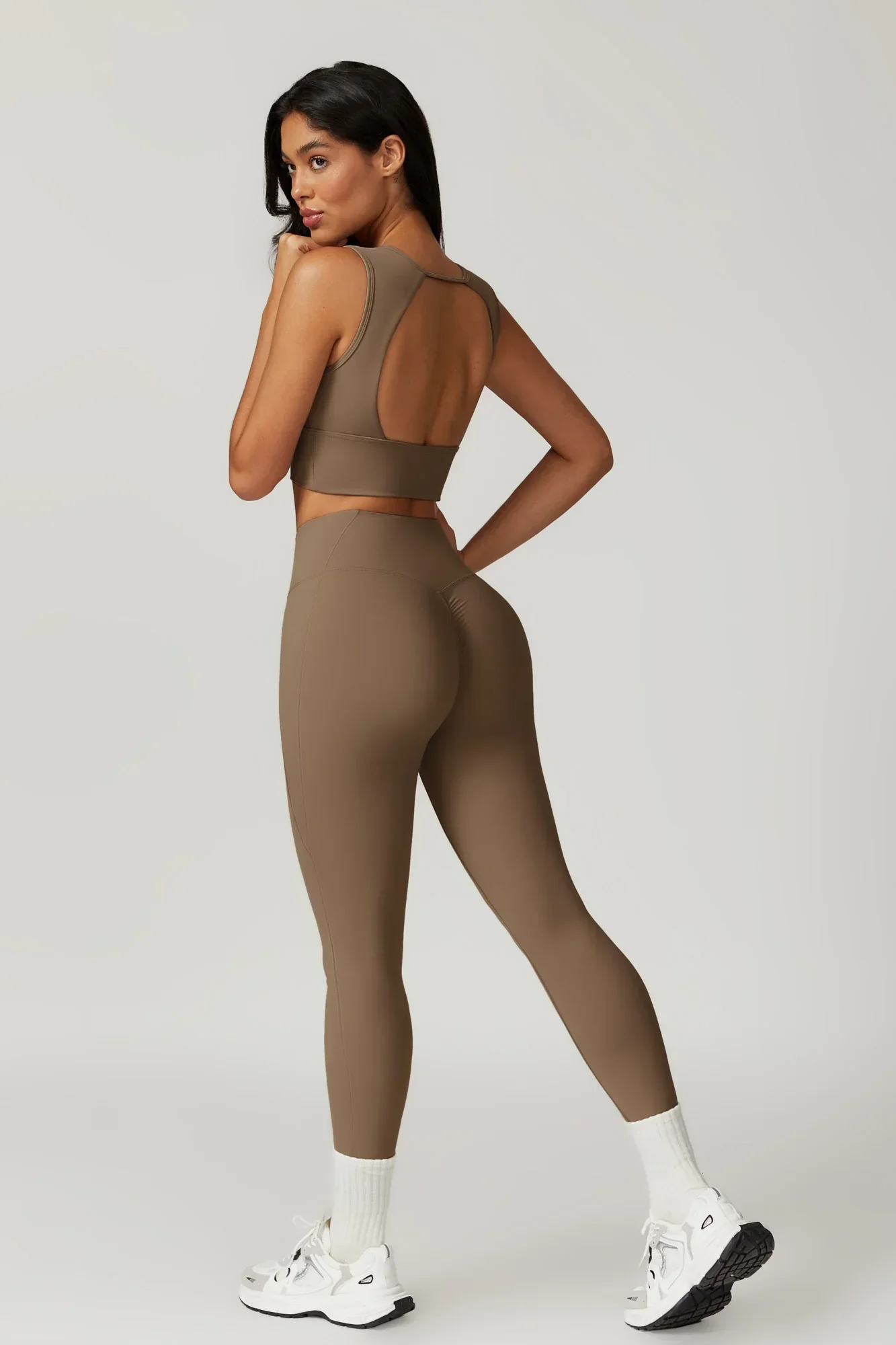 Allison Plunge Sports Bra - Latte (FINAL SALE) - Image 4