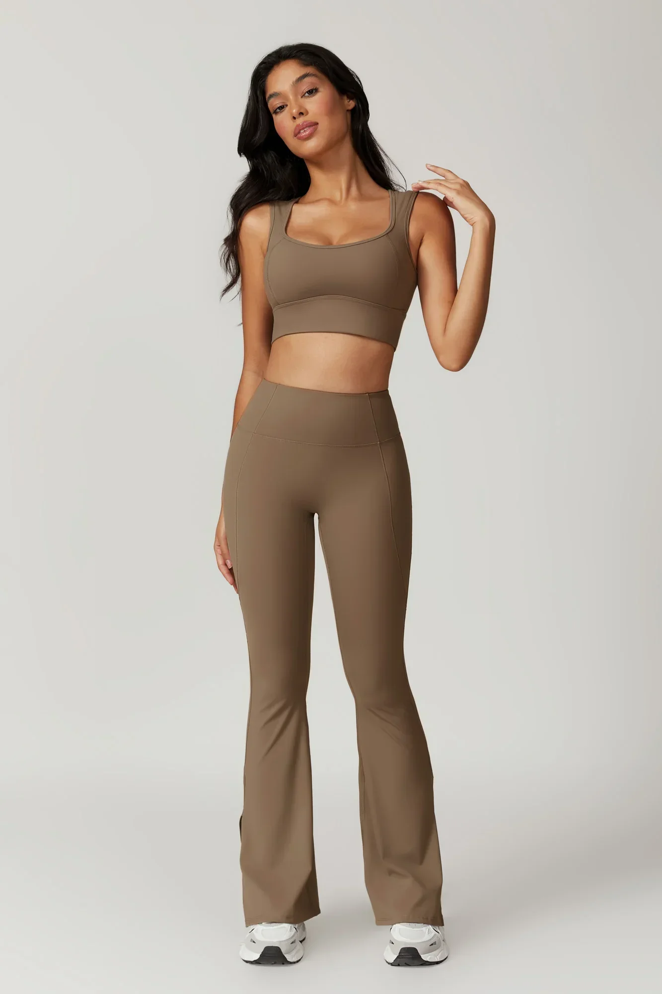 Allison Flare Leggings - Latte (FINAL SALE) - Image 6