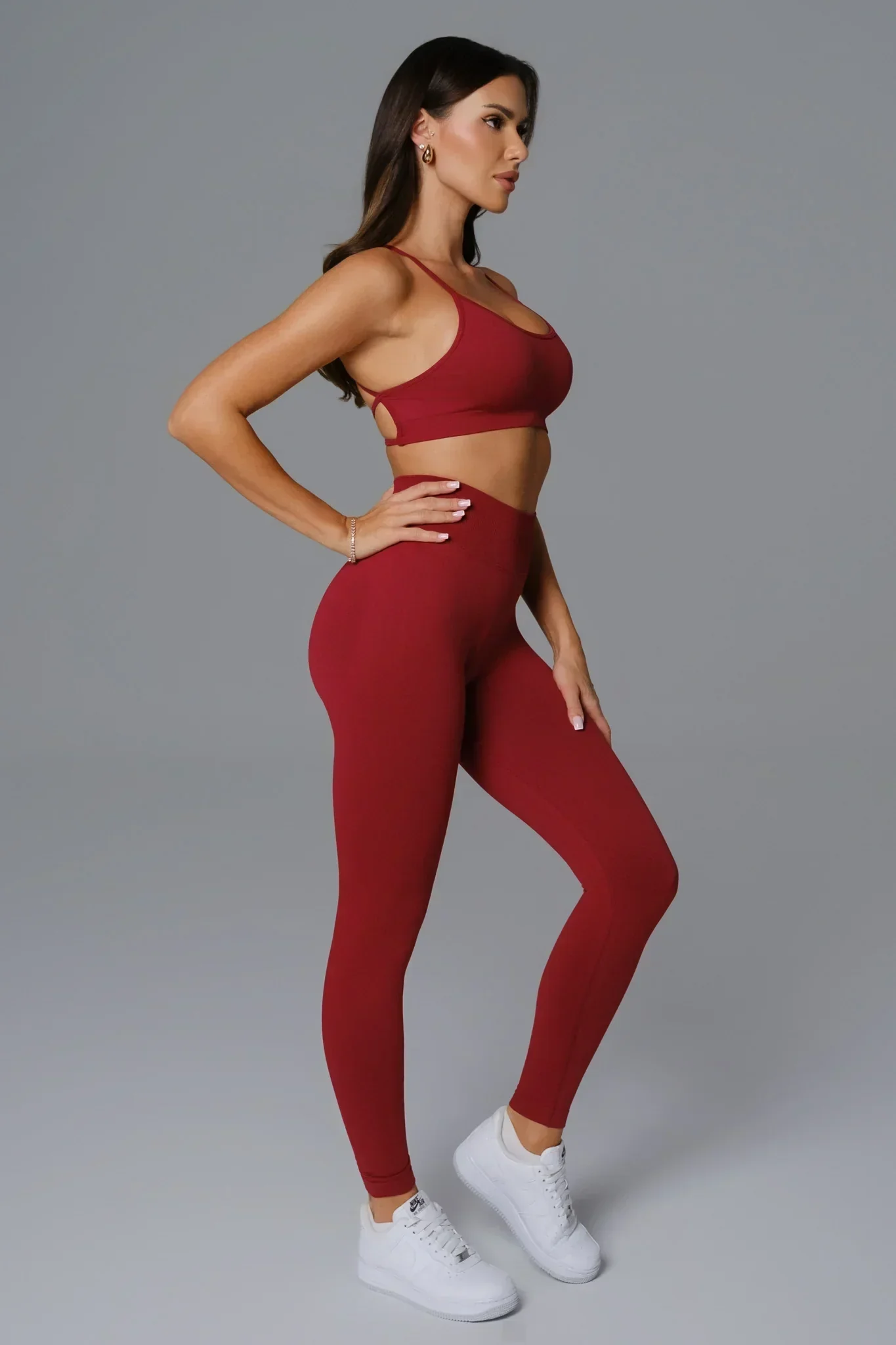 Briana Sports Bra - Maroon - Image 5