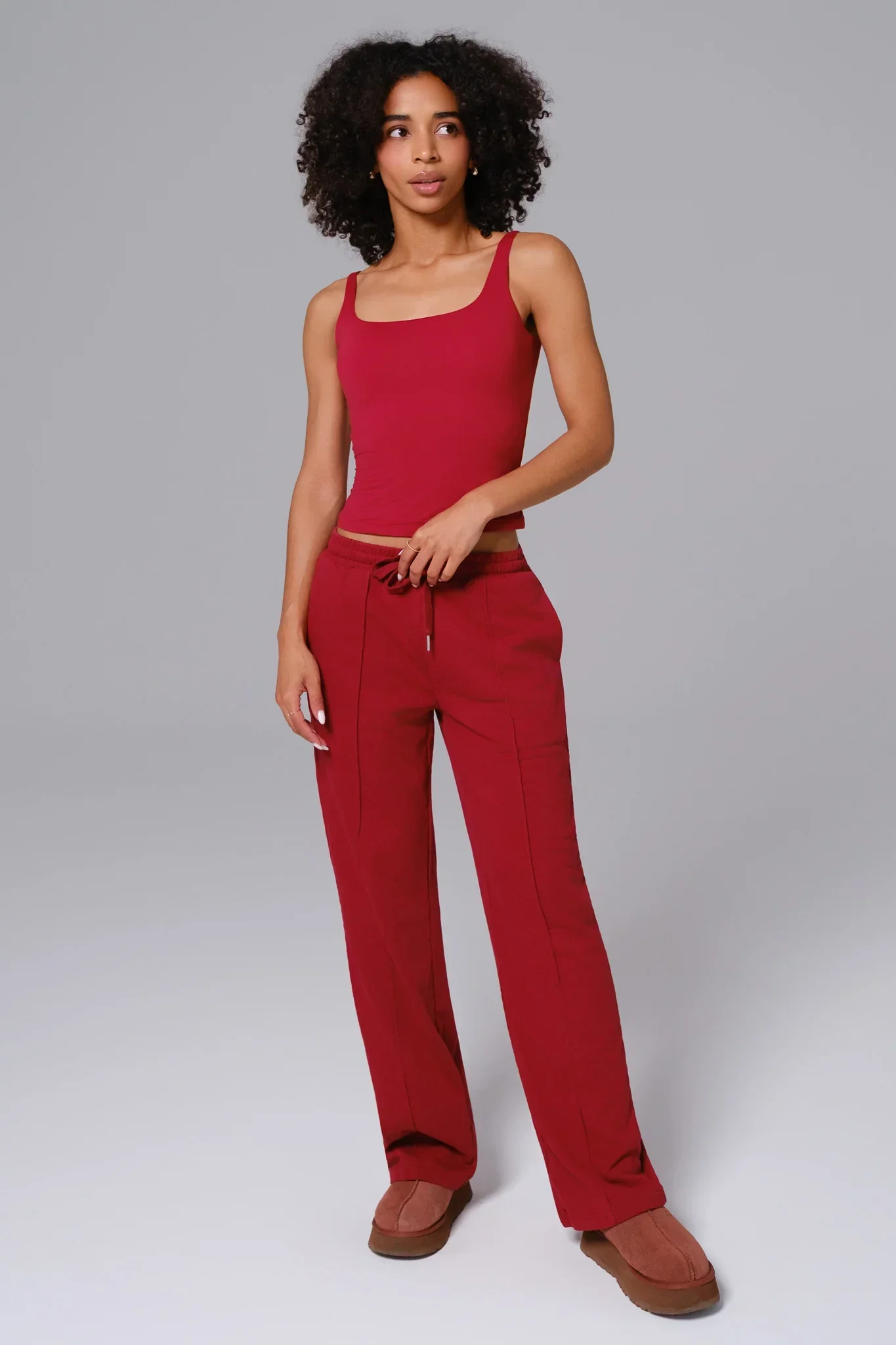 Ellie Sleeveless Top - Maroon - Image 3