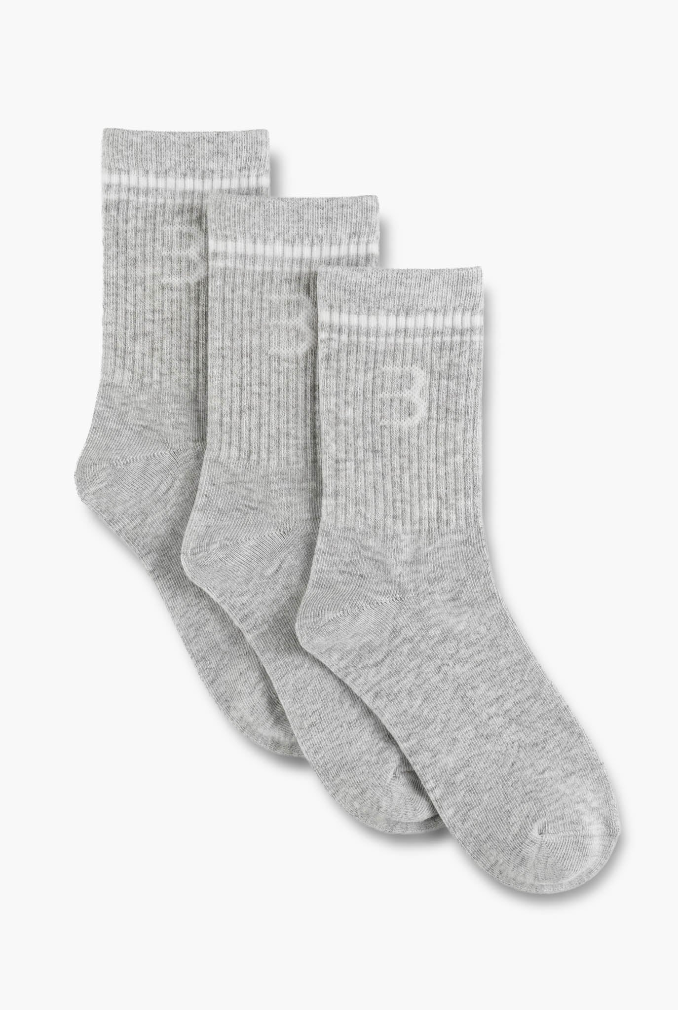 Essential Socks 3-Pack - Heather Gray
