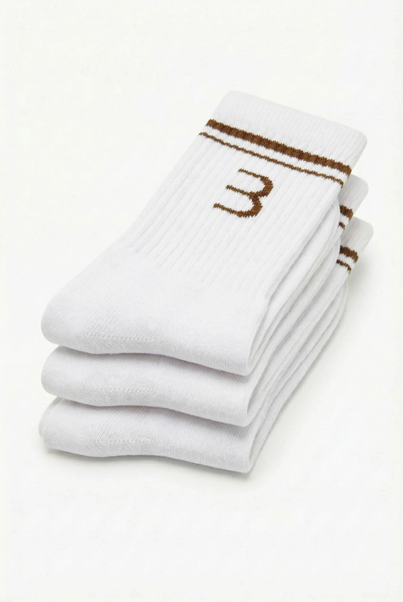 Essential Socks 3-Pack - White/Bronze - Image 2