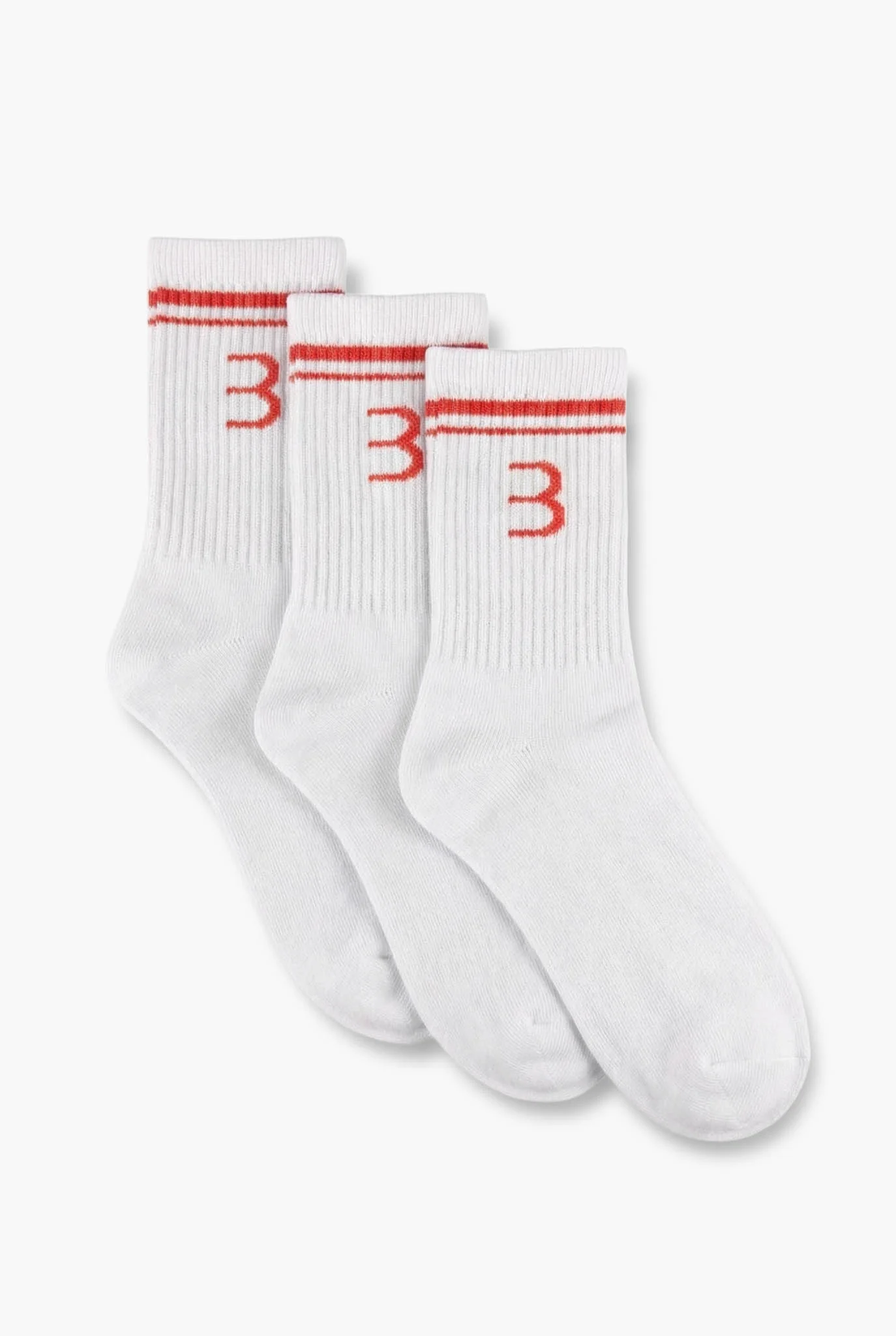 Essential Socks 3-Pack - White/Red