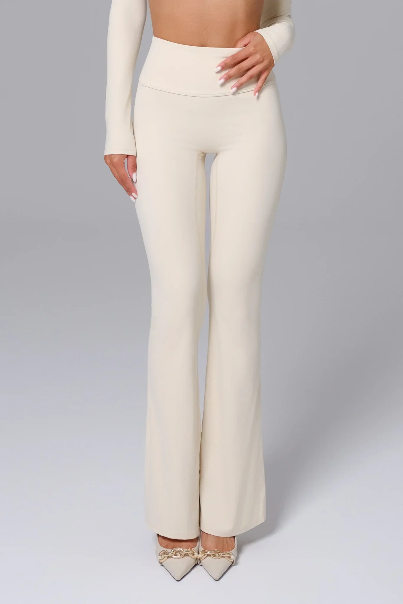 Haven Flare Leggings - Cream - Image 2
