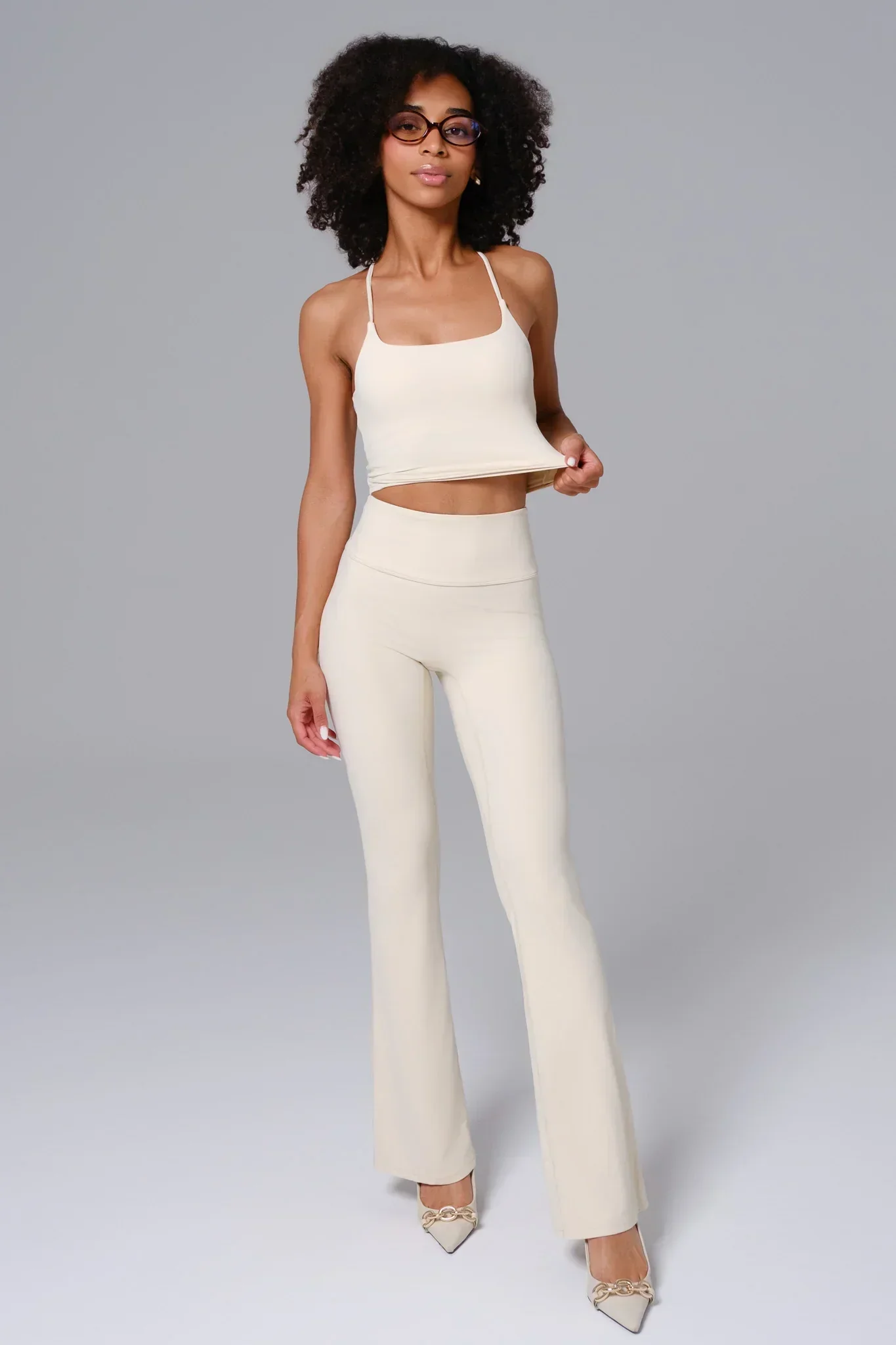 Haven Flare Leggings - Cream - Image 3