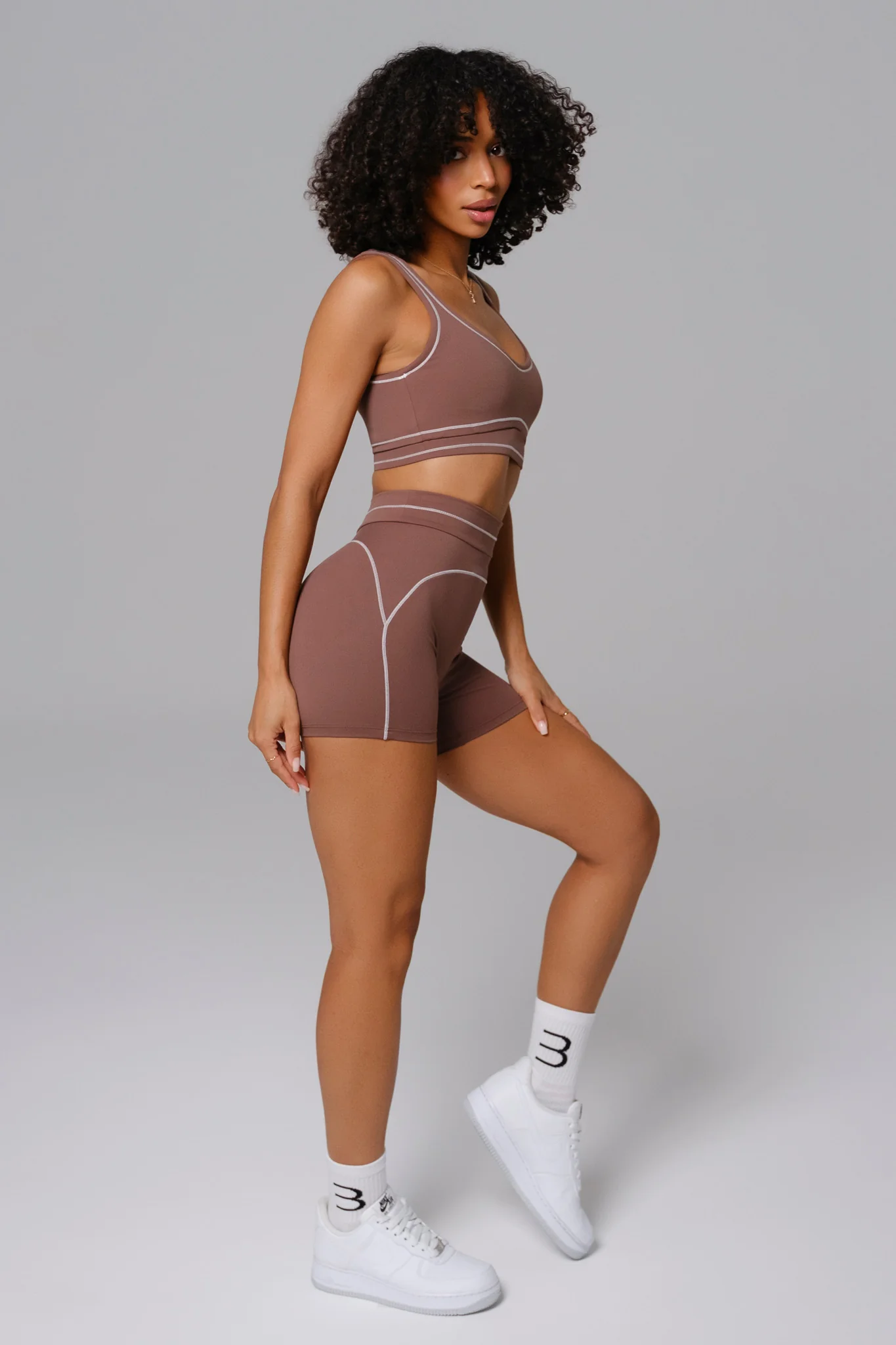 Nadine Shorts Set - Soft Chestnut - Image 3