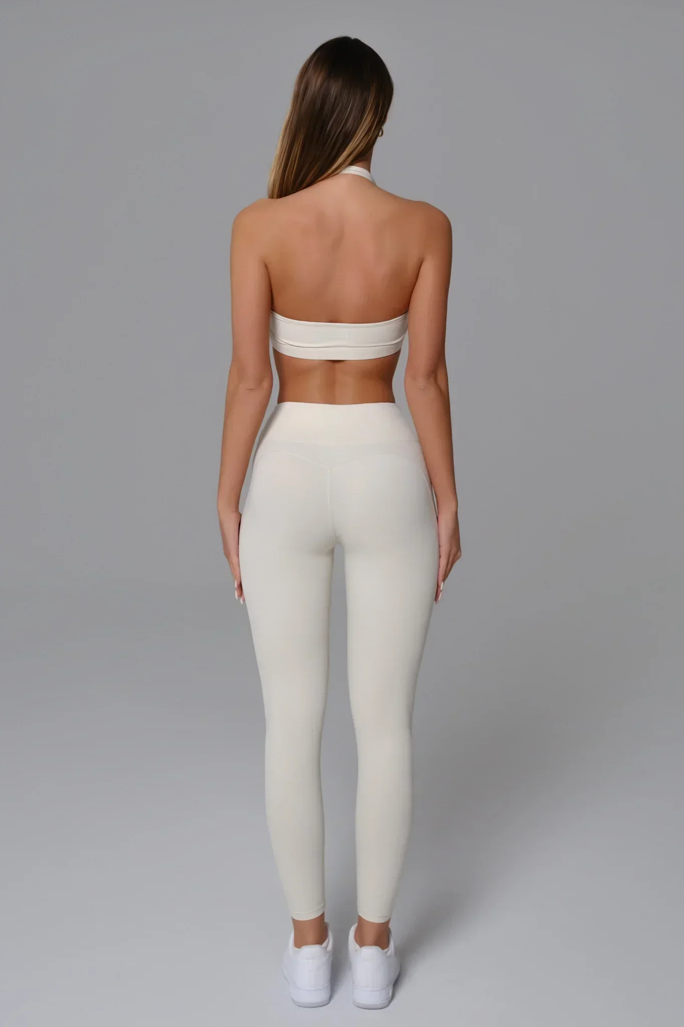 Nicole Halter Sports Bra - Oatmilk - Image 4