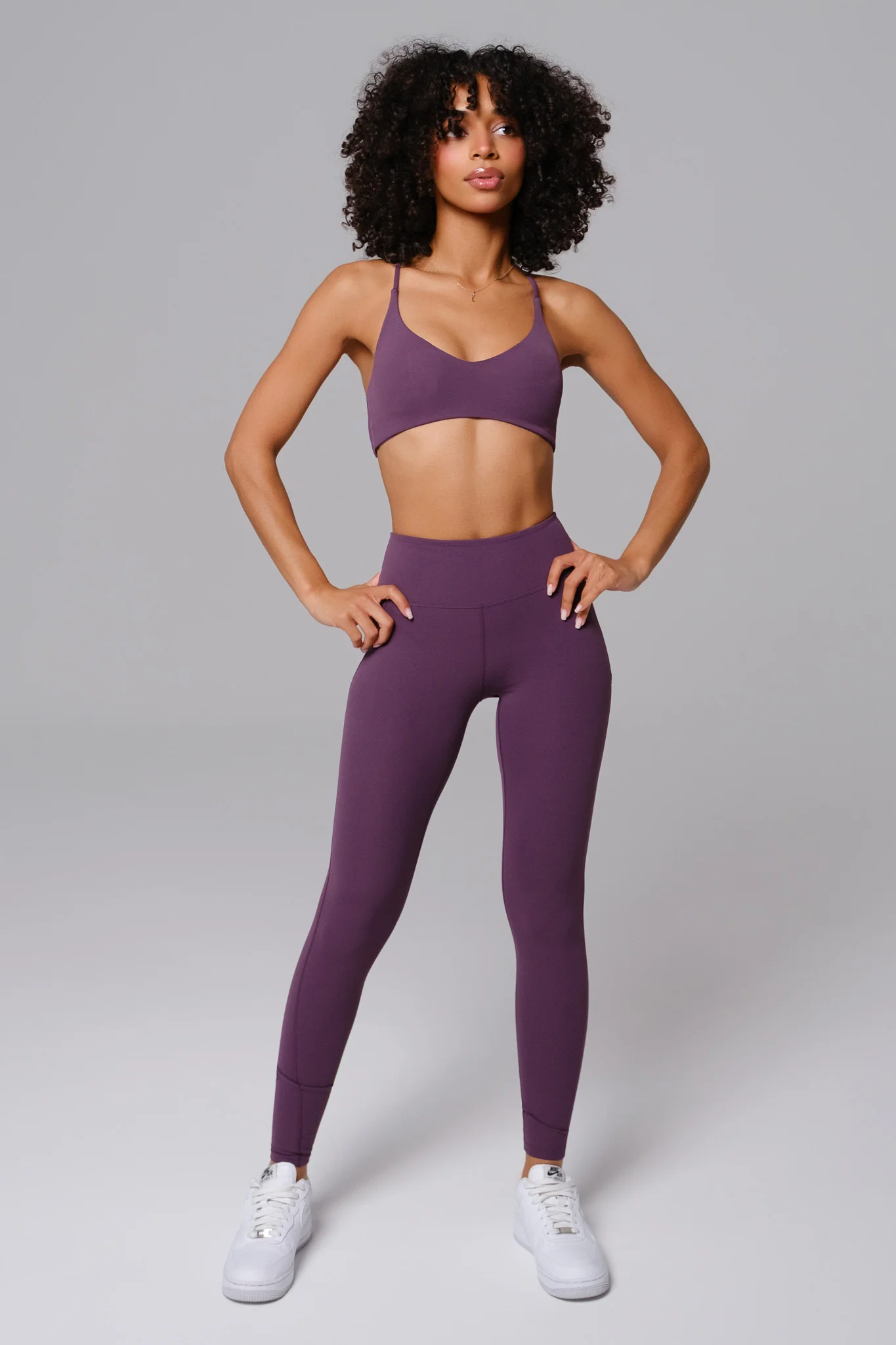 Nicole Strappy Sports Bra - Aubergine - Image 3