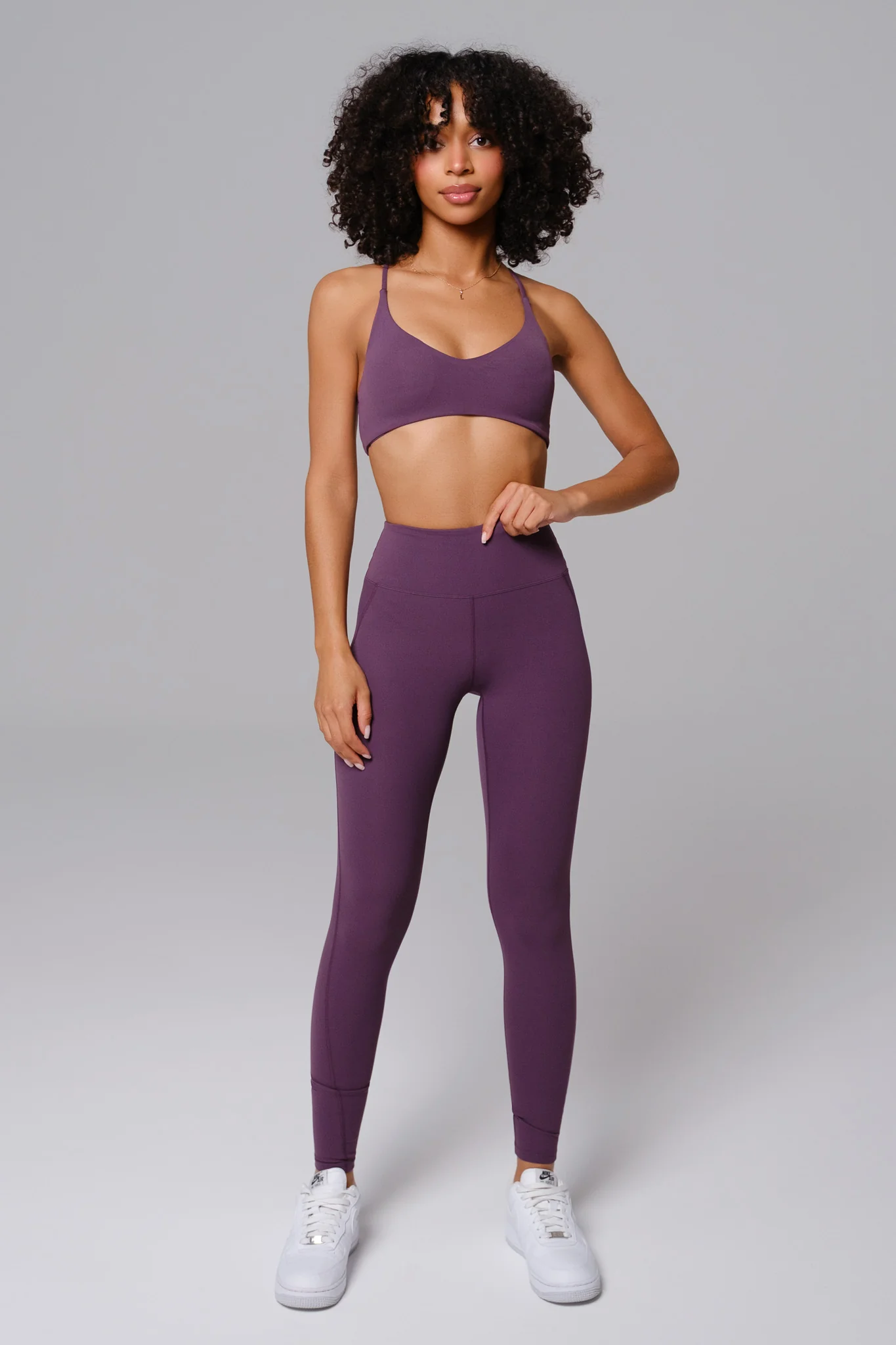 Nicole Strappy Sports Bra - Aubergine - Image 5