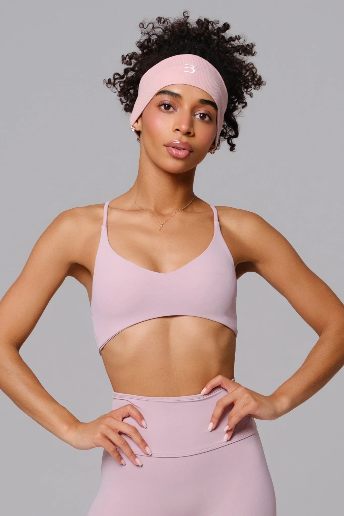 Nicole Strappy Sports Bra - Rose Quartz - Image 2