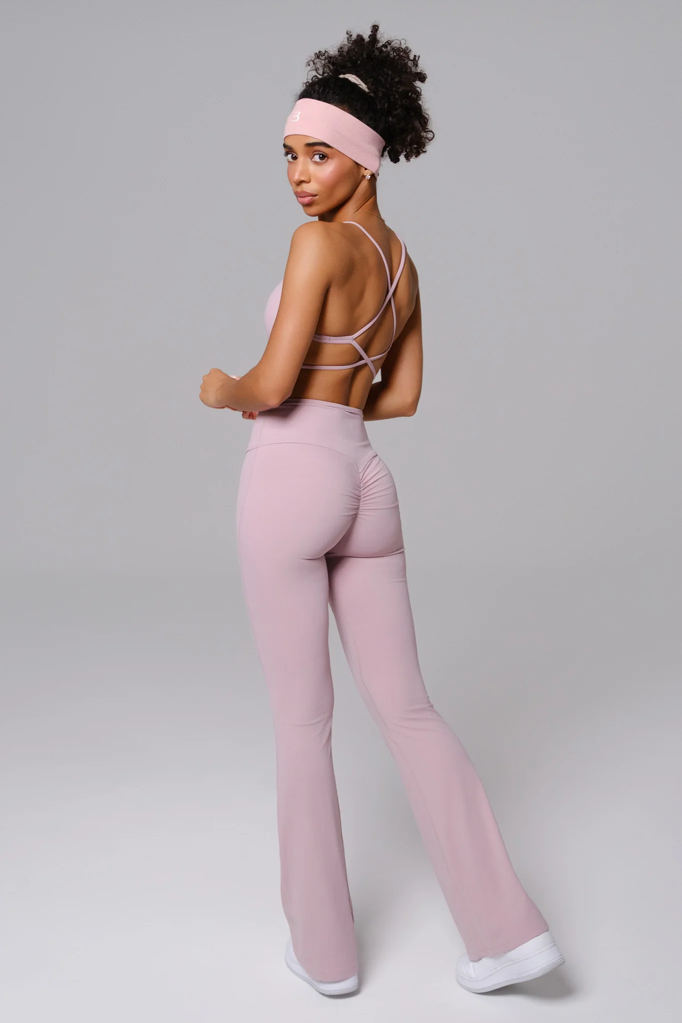 Nicole Strappy Sports Bra - Rose Quartz - Image 4