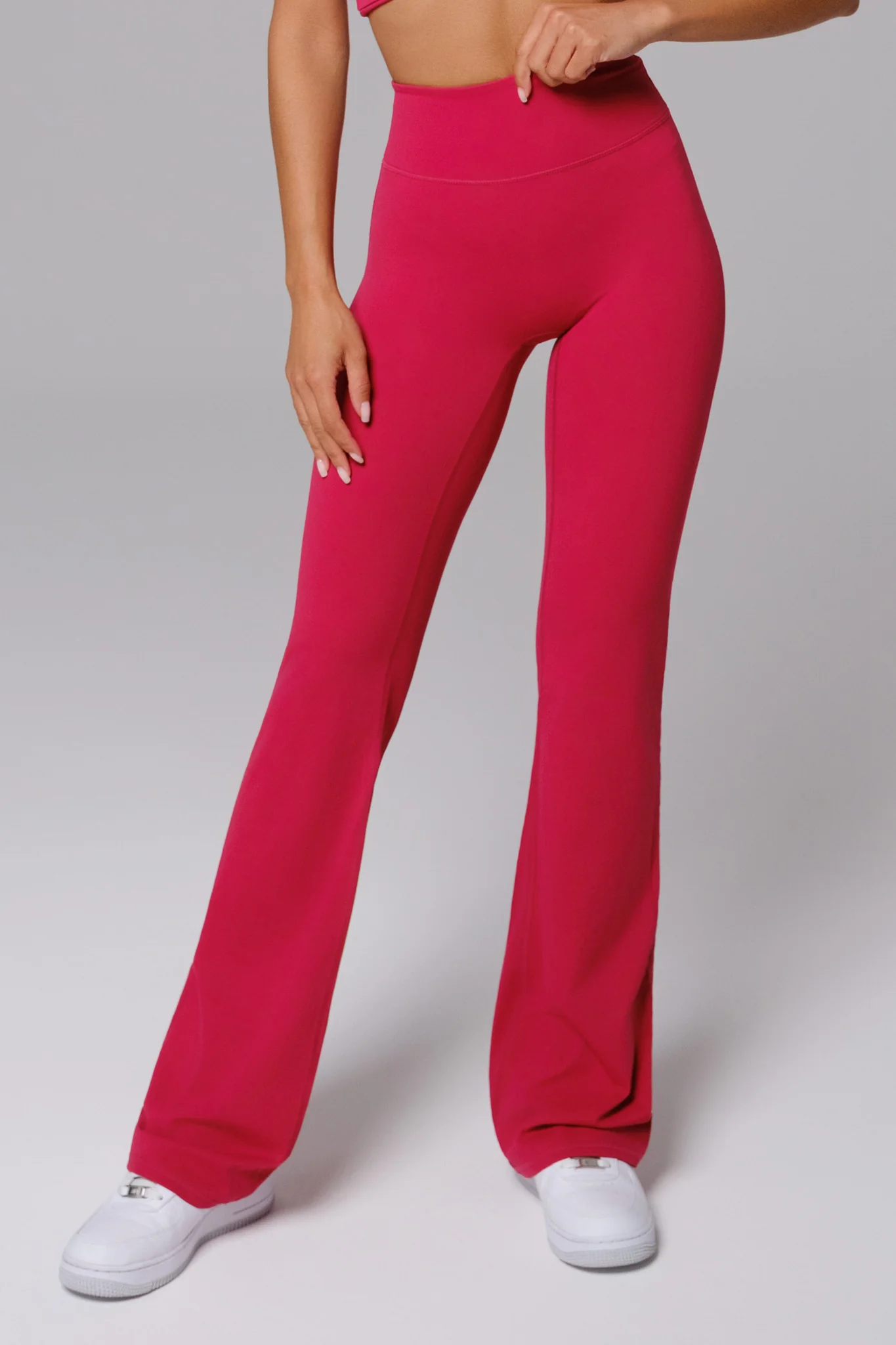 Stacey Flare Leggings - Raspberry - Image 2