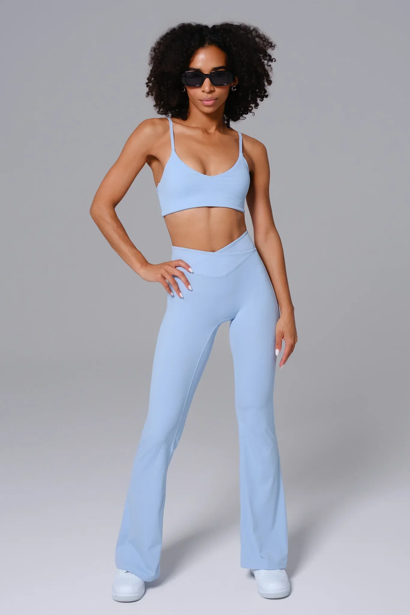 Zoe Flare Leggings - Periwinkle - Image 3