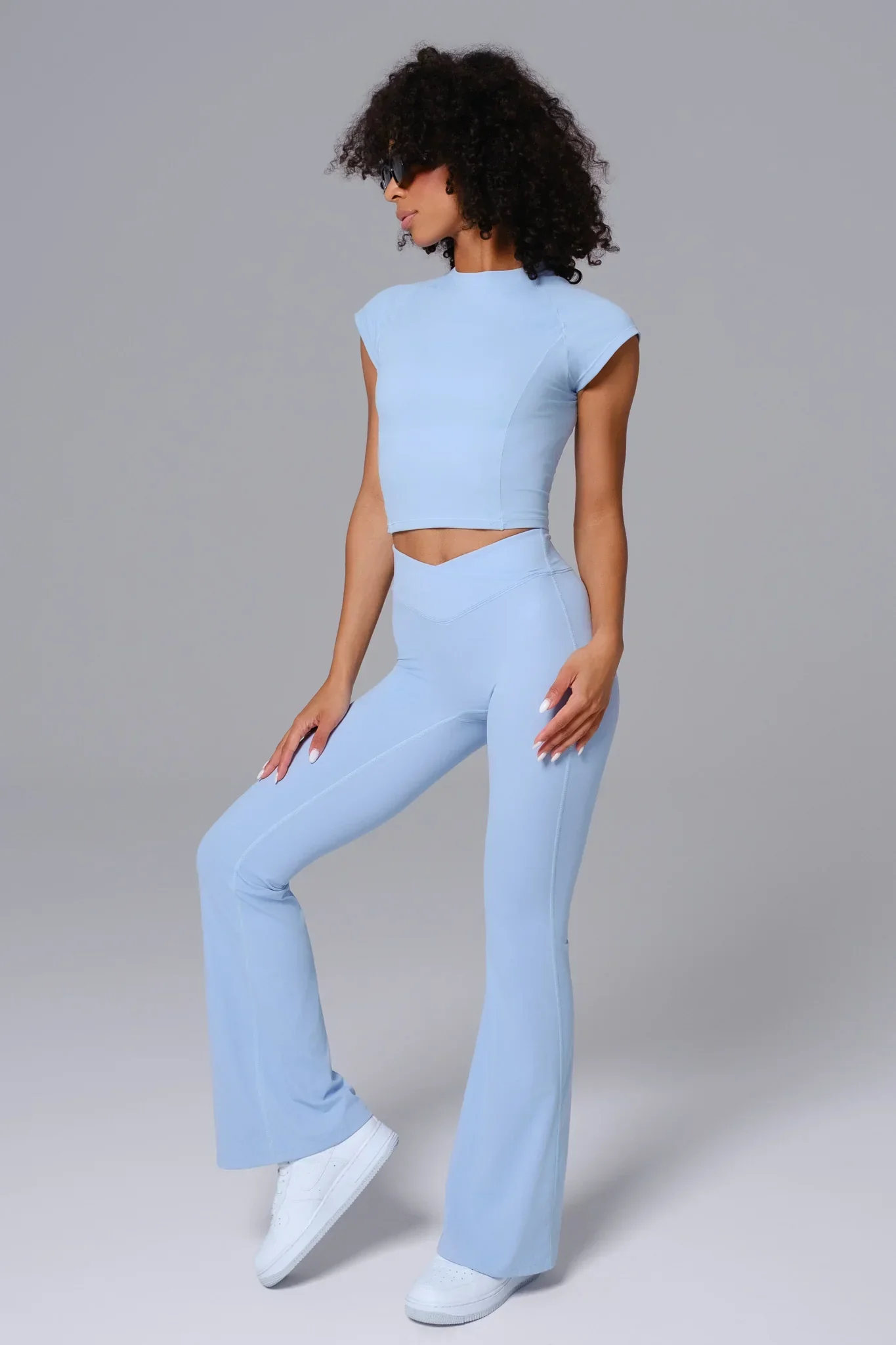 Zoe Flare Leggings - Periwinkle - Image 4