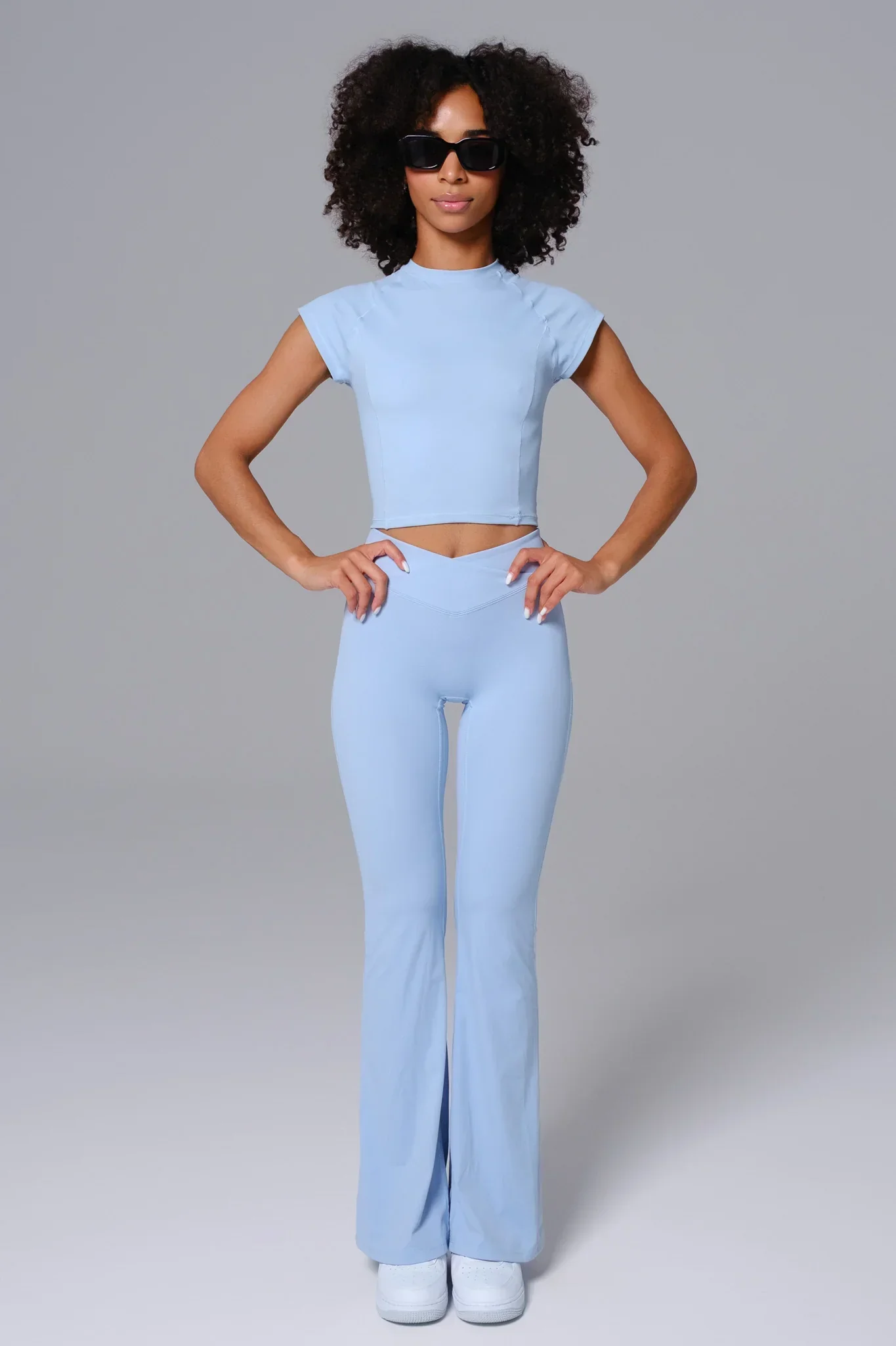 Zoe Flare Leggings - Periwinkle - Image 5