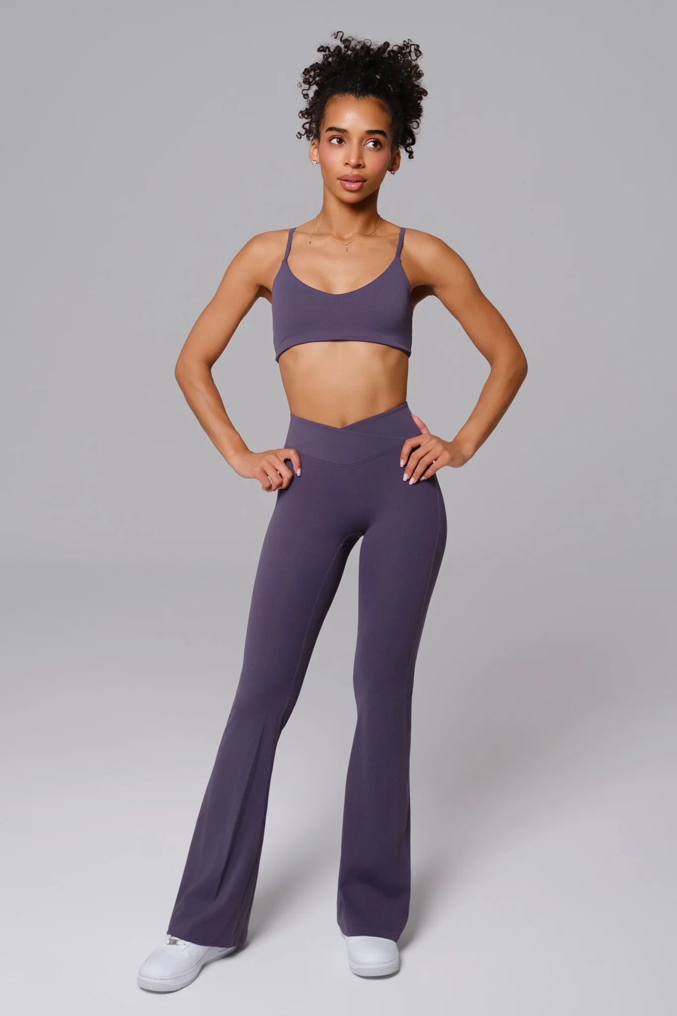 Zoe Flare Leggings - Charcoal Navy - Image 5